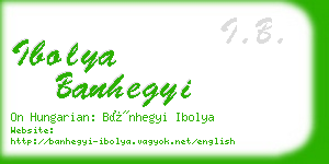 ibolya banhegyi business card